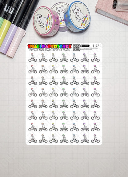 S137 - Bicycling / Cycling / Bike Riding Sticker Sheet