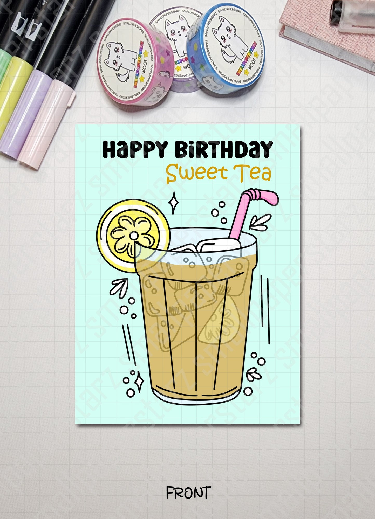 G018 - Happy Birthday Sweet Tea (Sweetie) Blank Greeting Card