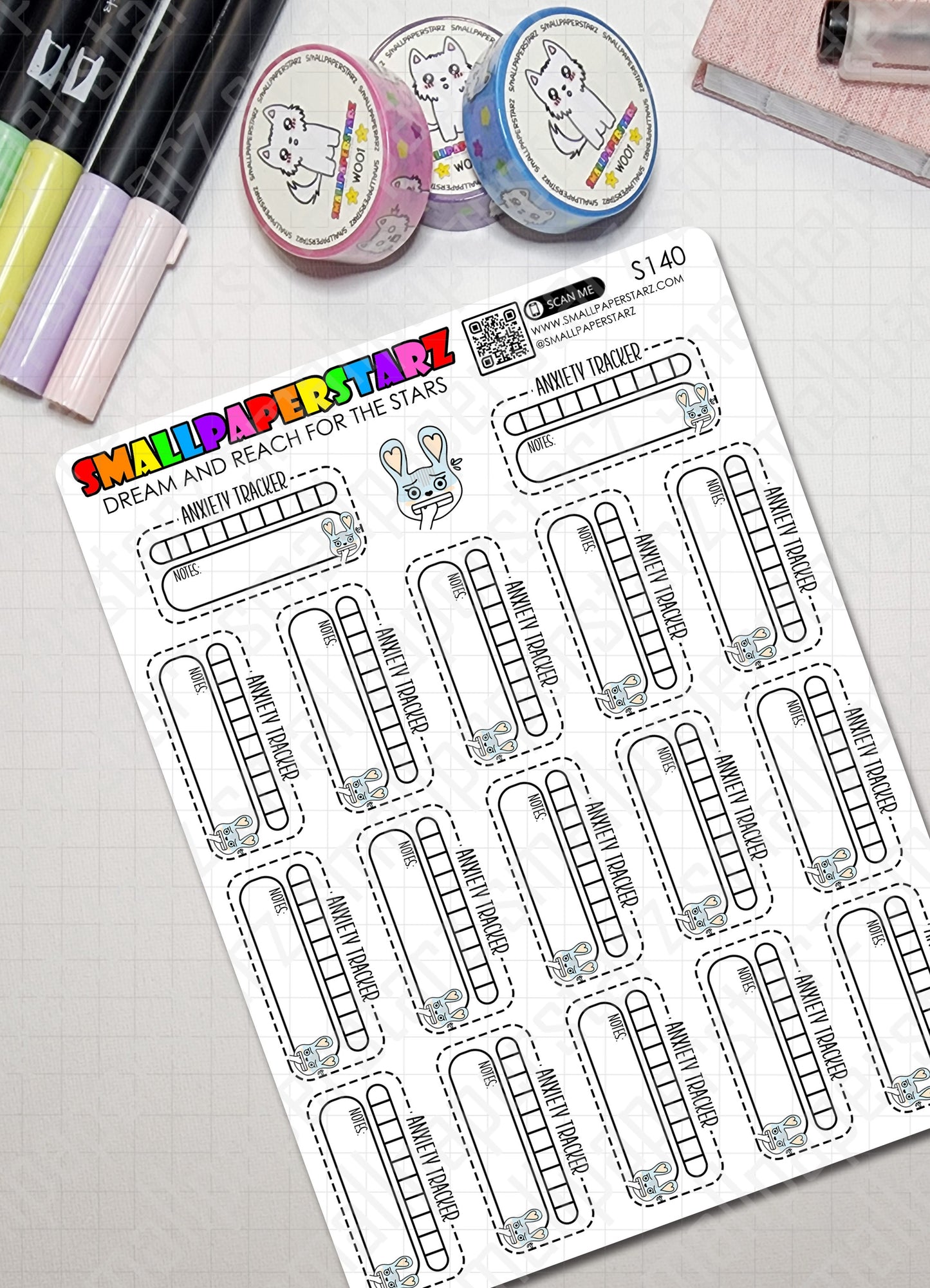 S140 - Anxiety Tracker Neutral Sticker Sheet