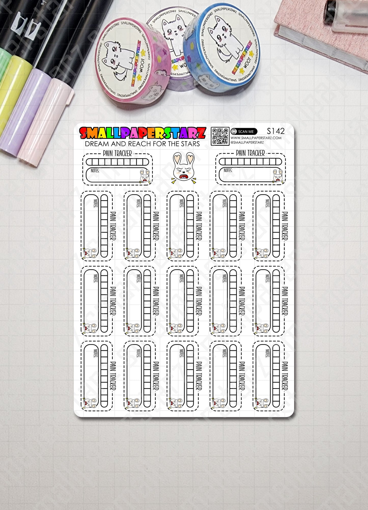 S142 - Pain Tracker Neutral Sticker Sheet